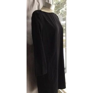 Banana Republic Sz 6 shift Black Dress 3/4 Split Sleeve Shoulder above knee
